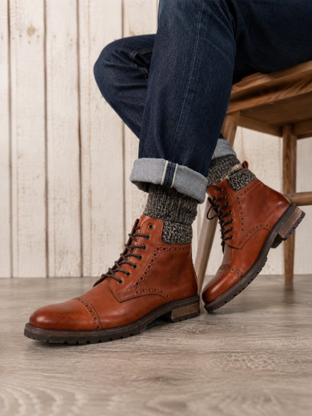 Thomas Dean Thomas Whiskey Leather Cap Toe Boots Mens 10.5